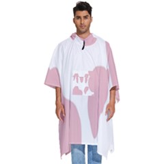 Cow Print, Pink, Design, Pattern, Animal, Baby Pink, Simple, Men s Hooded Rain Ponchos by nateshop