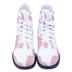 Cow Print, Pink, Design, Pattern, Animal, Baby Pink, Simple, Women s High-top Canvas Sneakers by nateshop