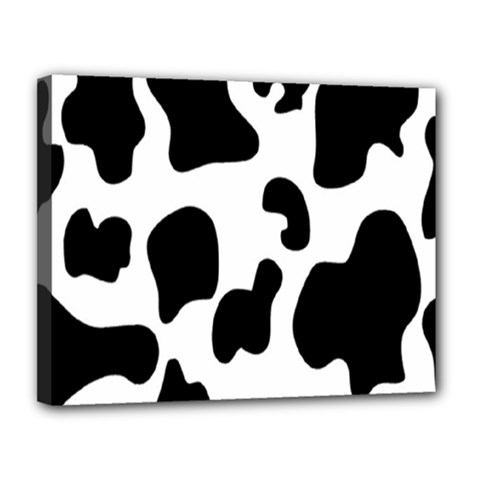 Black And White Cow Print,wallpaper Canvas 14  X 11  (stretched) by nateshop