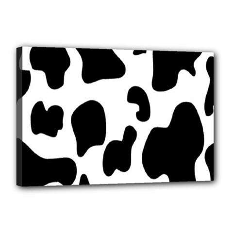 Black And White Cow Print,wallpaper Canvas 18  X 12  (stretched) by nateshop