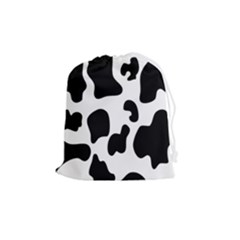 Black And White Cow Print,wallpaper Drawstring Pouch (medium) by nateshop