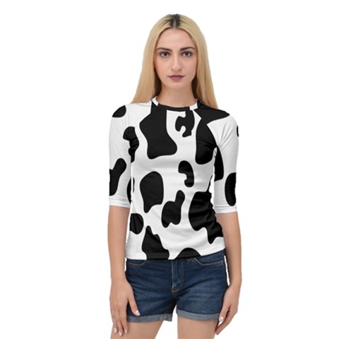 Black And White Cow Print,wallpaper Quarter Sleeve Raglan T-shirt by nateshop