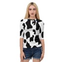 Black And White Cow Print,Wallpaper Quarter Sleeve Raglan T-Shirt View1