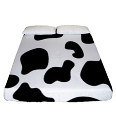 Black And White Cow Print,wallpaper Fitted Sheet (queen Size) by nateshop