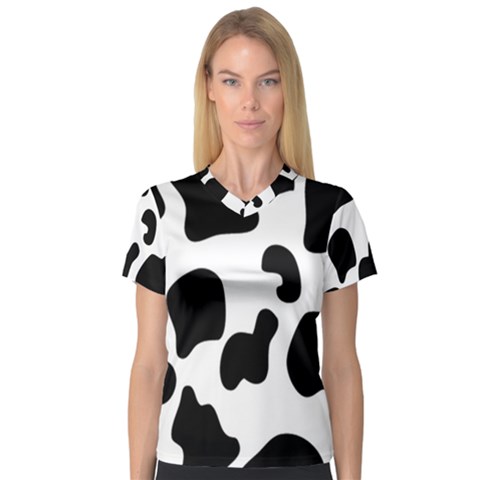 Black And White Cow Print,wallpaper V-neck Sport Mesh T-shirt by nateshop