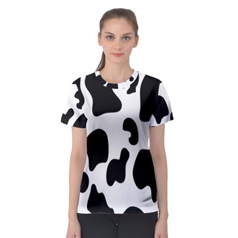 Black And White Cow Print,wallpaper Women s Sport Mesh T-shirt by nateshop