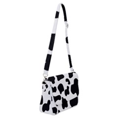 Black And White Cow Print,wallpaper Shoulder Bag With Back Zipper by nateshop