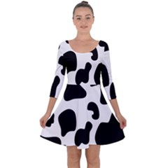 Black And White Cow Print,wallpaper Quarter Sleeve Skater Dress by nateshop