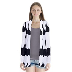 Black And White Cow Print,wallpaper Drape Collar Cardigan by nateshop