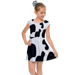 Black And White Cow Print,wallpaper Kids  Cap Sleeve Dress by nateshop