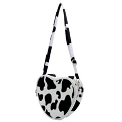 Black And White Cow Print,wallpaper Heart Shoulder Bag by nateshop