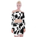 Black And White Cow Print,Wallpaper Off Shoulder Top with Mini Skirt Set View1