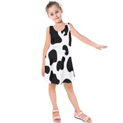 Black And White Cow Print,wallpaper Kids  Sleeveless Dress by nateshop