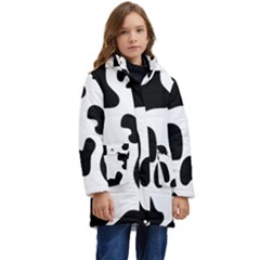 Black And White Cow Print,wallpaper Kids  Hooded Longline Puffer Jacket by nateshop