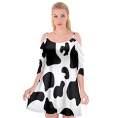 Black And White Cow Print,wallpaper Cutout Spaghetti Strap Chiffon Dress by nateshop