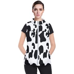 Black And White Cow Print,wallpaper Women s Puffer Vest by nateshop