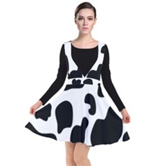 Black And White Cow Print,wallpaper Plunge Pinafore Dress by nateshop