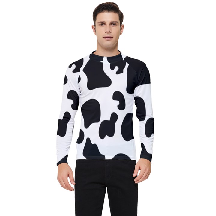 Black And White Cow Print,Wallpaper Men s Long Sleeve Rash Guard