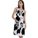 Black And White Cow Print,Wallpaper Sleeveless Dress With Pocket View3