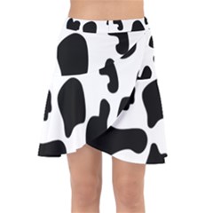 Black And White Cow Print,wallpaper Wrap Front Skirt by nateshop