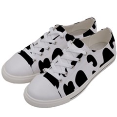 Black And White Cow Print,wallpaper Women s Low Top Canvas Sneakers by nateshop