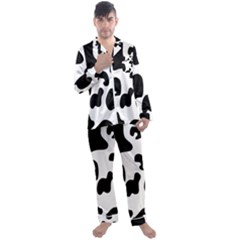 Black And White Cow Print,wallpaper Men s Long Sleeve Satin Pajamas Set by nateshop