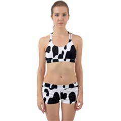 Black And White Cow Print,wallpaper Back Web Gym Set by nateshop