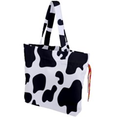 Black And White Cow Print,wallpaper Drawstring Tote Bag by nateshop