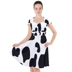 Black And White Cow Print,wallpaper Cap Sleeve Midi Dress by nateshop