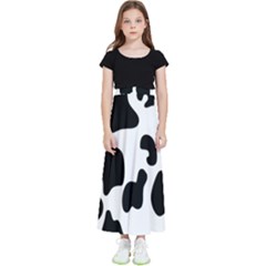 Black And White Cow Print,wallpaper Kids  Flared Maxi Skirt by nateshop