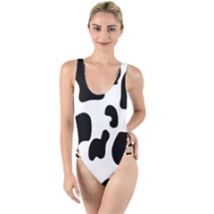 Black And White Cow Print,wallpaper High Leg Strappy Swimsuit by nateshop