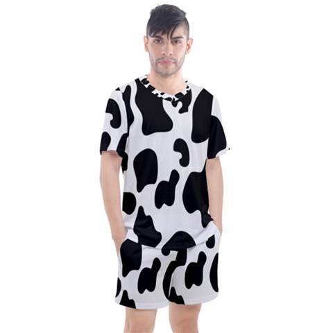 Black And White Cow Print,wallpaper Men s Mesh T-shirt And Shorts Set by nateshop