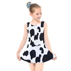 Black And White Cow Print,wallpaper Kids  Skater Dress Swimsuit by nateshop