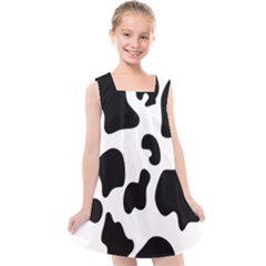 Black And White Cow Print,wallpaper Kids  Cross Back Dress by nateshop