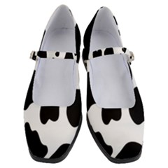 Black And White Cow Print,wallpaper Women s Mary Jane Shoes