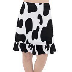 Black And White Cow Print,wallpaper Fishtail Chiffon Skirt by nateshop