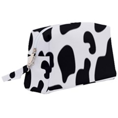 Black And White Cow Print,wallpaper Wristlet Pouch Bag (large) by nateshop