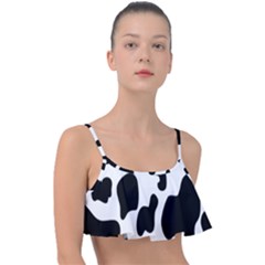 Black And White Cow Print,wallpaper Frill Bikini Top by nateshop