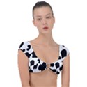 Black And White Cow Print,Wallpaper Cap Sleeve Ring Bikini Top View1