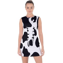 Black And White Cow Print,wallpaper Lace Up Front Bodycon Dress by nateshop