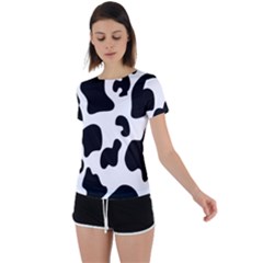 Black And White Cow Print,wallpaper Back Circle Cutout Sports T-shirt by nateshop