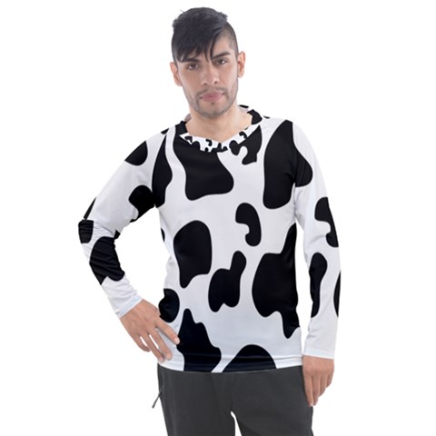 Black And White Cow Print,wallpaper Men s Pique Long Sleeve T-shirt by nateshop