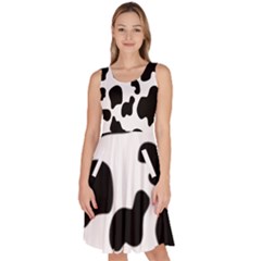 Black And White Cow Print,wallpaper Knee Length Skater Dress With Pockets by nateshop