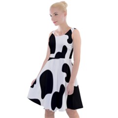 Black And White Cow Print,wallpaper Knee Length Skater Dress by nateshop