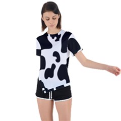 Black And White Cow Print,wallpaper Asymmetrical Short Sleeve Sports T-shirt by nateshop