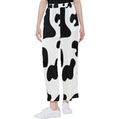 Black And White Cow Print,wallpaper Women s Pants  by nateshop