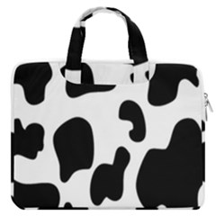 Black And White Cow Print,wallpaper Macbook Pro 13  Double Pocket Laptop Bag by nateshop