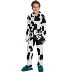 Black And White Cow Print,wallpaper Kids  Long Sleeve Velvet Pajamas Set by nateshop