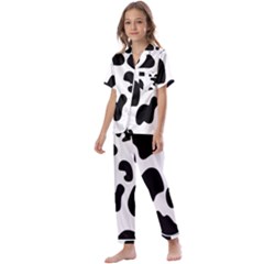 Black And White Cow Print,wallpaper Kids  Satin Short Sleeve Pajamas Set by nateshop