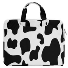 Black And White Cow Print,wallpaper Macbook Pro 16  Double Pocket Laptop Bag  by nateshop